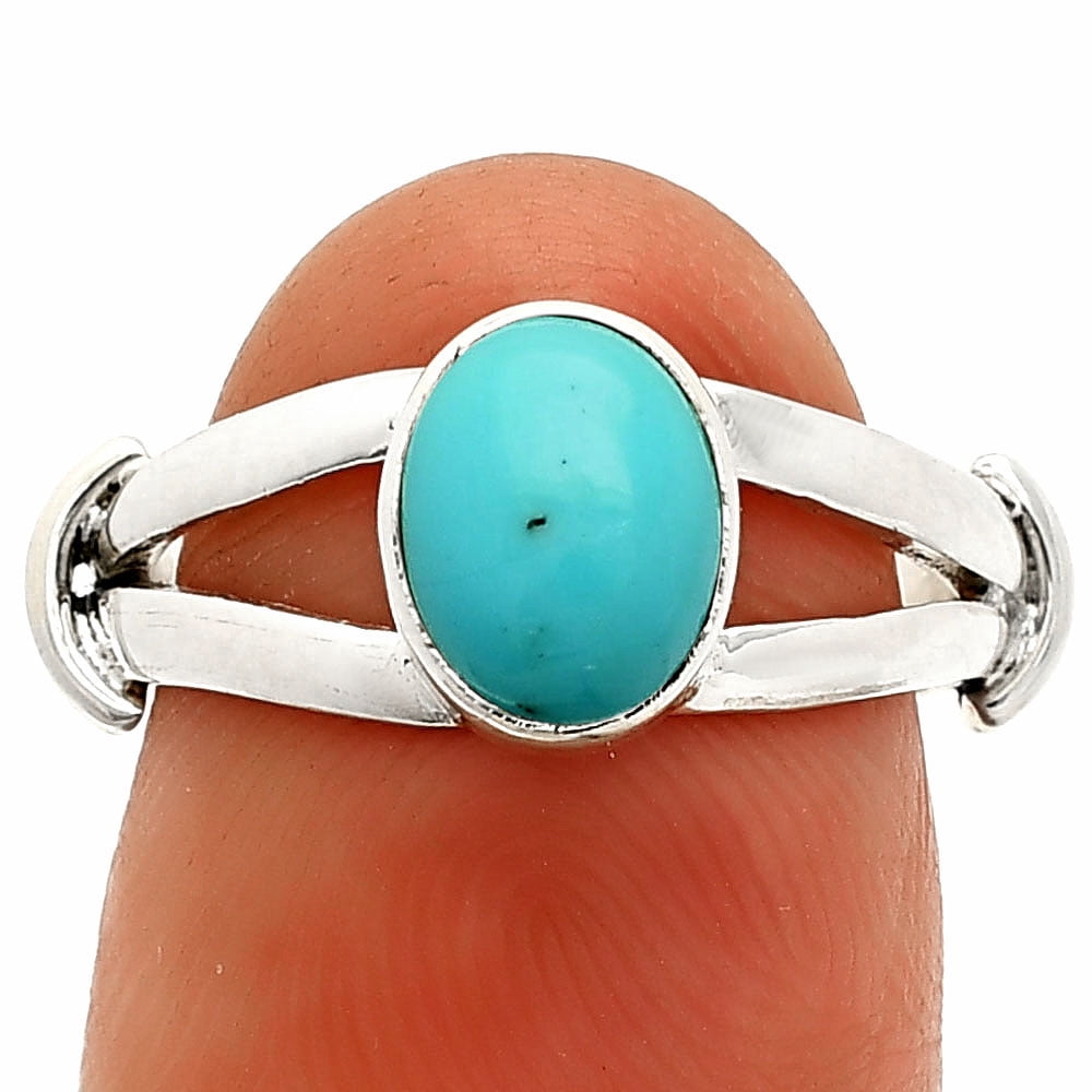 Sleeping Beauty Turquoise - USA 925 Sterling Silver Ring s.6 Jewelry R ...