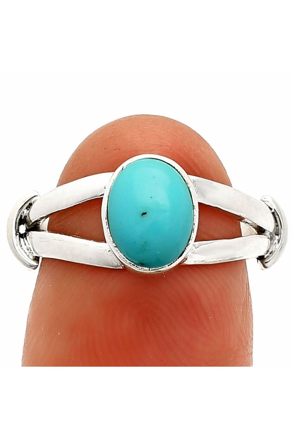 Sleeping Beauty Turquoise - USA 925 Sterling Silver Ring s.6 Jewelry R-1472 SDR233840