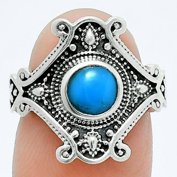 Sleeping Beauty Turquoise - USA 925 Sterling Silver Ring s.6 Jewelry R-1734 AGR1027_A_6