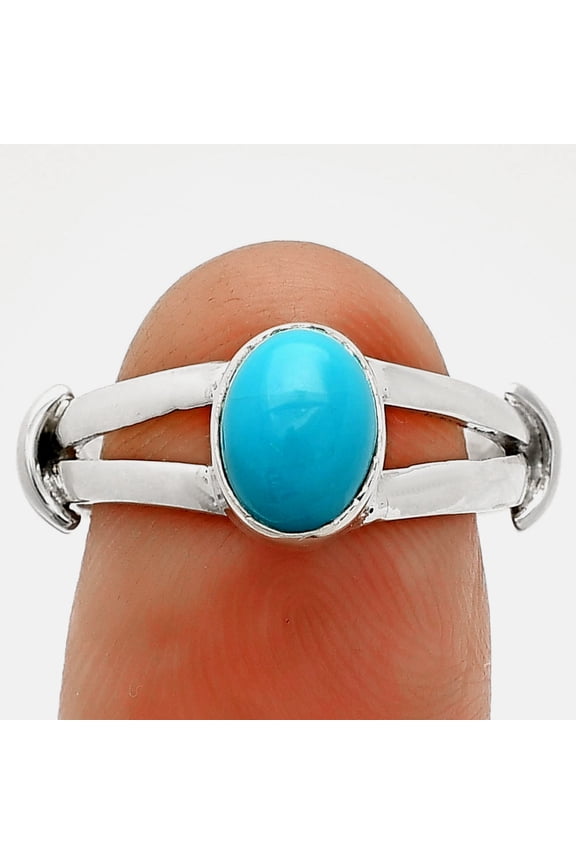 Sleeping Beauty Turquoise - USA 925 Sterling Silver Ring s.7 Jewelry R-1472 SDR233887