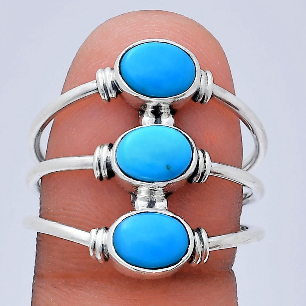 Sleeping Beauty Turquoise - USA 925 Sterling Silver Ring s.7 Jewelry R ...