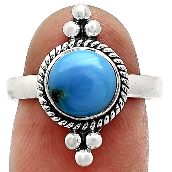 Sleeping Beauty Turquoise - USA 925 Sterling Silver Ring s.8 Jewelry R-1127 SDR243723