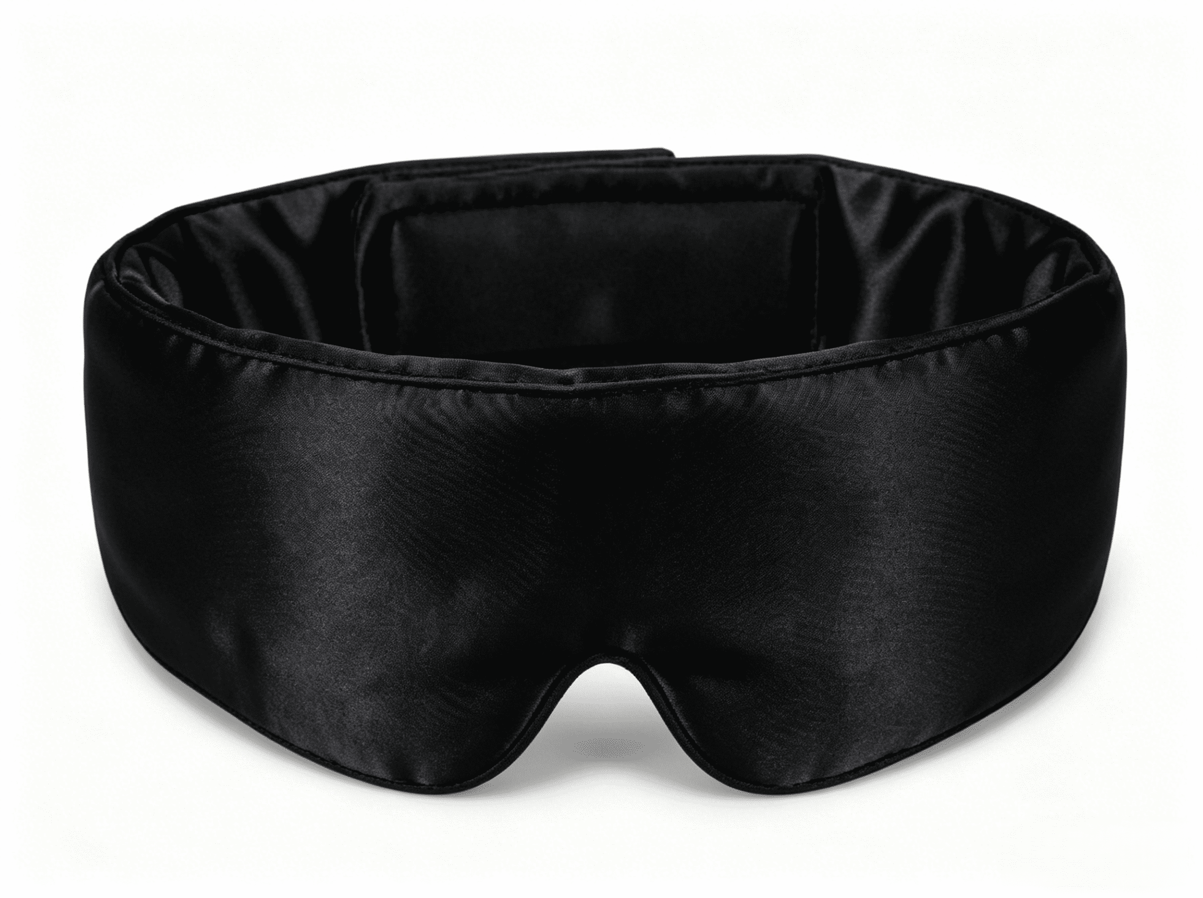Sleeping Blindfold for Women and Men, Satin Eye Cover for Sleep, Comfortable Light-Blocking Mask for Travel and Naps, Black