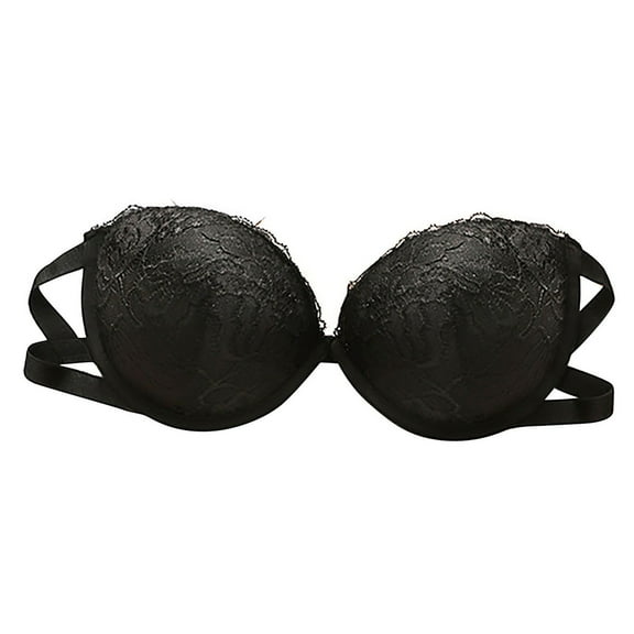 Sleeping Bras Women No Underwire Bra Feature V-Neck Strapless Bra Style W-768 Black S