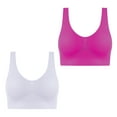 thumbnail image 1 of Sleeping Bras Women Padded Bra Feature V-Neck Full-Figure Bra Style W-1778 Pinks-a 3XL, 1 of 8