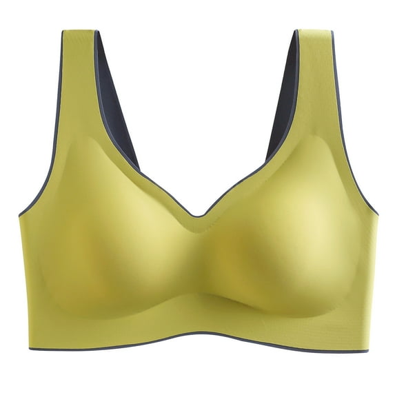 Sleeping Bras for Women Seamless Bra Feature V-Neck Sport Bra Style W-929 Green L