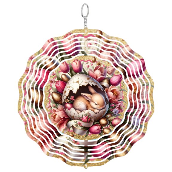 Sleeping Bunny Easter 3D Wind Spinner, Sublimation Design, Peaceful Spring Animal Decor
