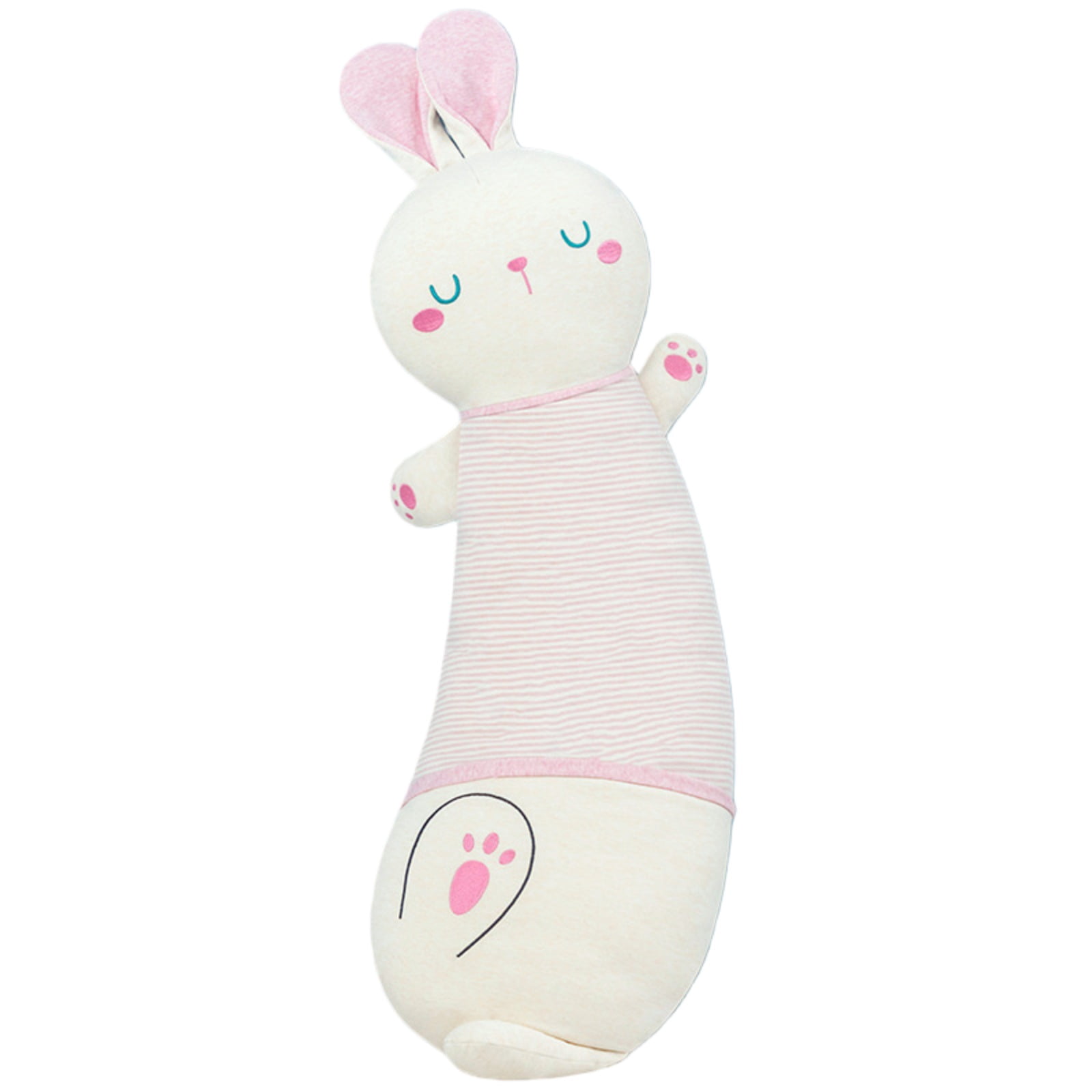 Sleeping Bunny Long Plush Pillow, Soft Rabbit Body Cushion Decorative Toy