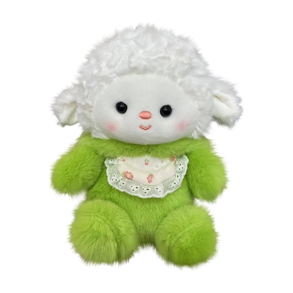 Sleeping Cap Sheep Plush Toy Stuffed Animal Doll Cartoon Bib Sheep Figurine Birthday Gift For Girls, Soft Plush Stuffed Toy With Cute Design For Collecting Or Decoration