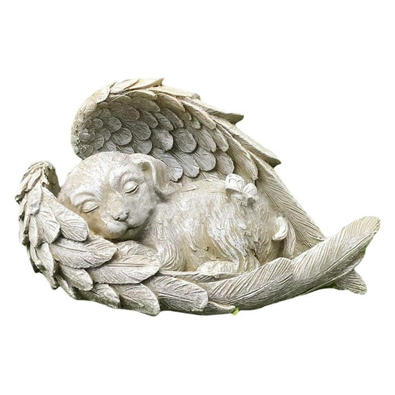 Sleeping /Cat Angel Statue, and Outdoor Decorations,Courtyard Oudoor Sculptures Decoracions Garden Accessories - Dog