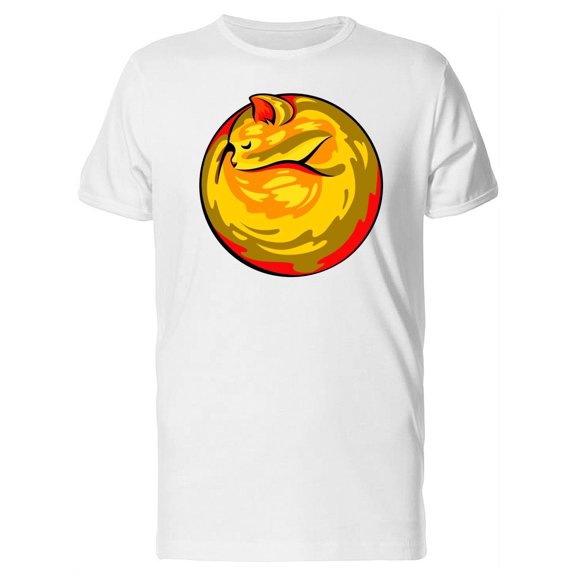 Sleeping Cat In A Circle Frame T-Shirt Men -Image by Shutterstock, Male x-Large