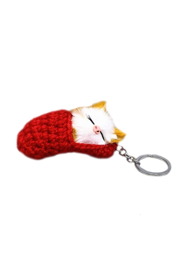Sleeping Cat Keychain Cute Keyring Cute Pendant Keychain Bag Keychain Plush Keyring KeyHolder Plush Keychain Backpacks