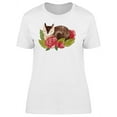 thumbnail image 1 of Sleeping Cat On Flowers T-Shirt Women -Image by Shutterstock, Female Medium, 1 of 4