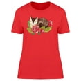thumbnail image 1 of Sleeping Cat On Flowers T-Shirt Women -Image by Shutterstock, Female x-Large, 1 of 2