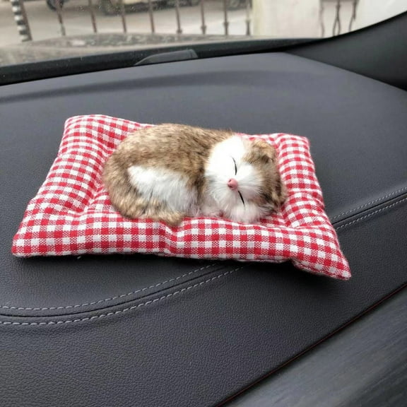 Sleeping Cat in Shoe Plush Toy, Miniature Kitten Stuffed Animal with Outfit, Realistic Meowing Plushie, Funny Pet Pal for Desk Decor, Valentine's Day Gift for Cat Lovers Easter Gift, Graduation Gift