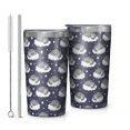 Sleeping Cat and Cloud Blue Pattern Car Tumbler 1 Pack, Vacuum ...