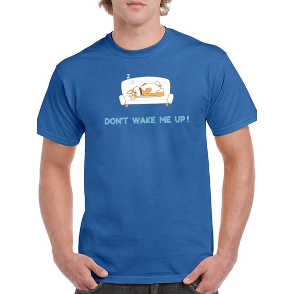 Sleeping Corgi On Couch T-Shirt Men -Image by Shutterstock, Male x-Large