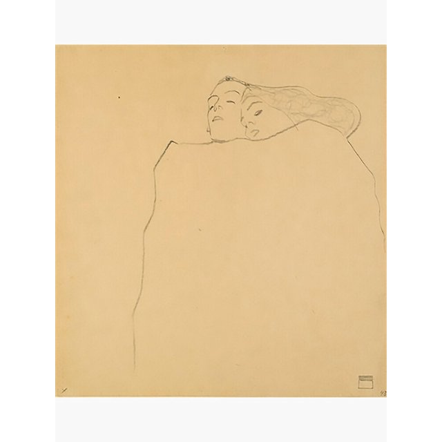 Sleeping Couple by Egon Schiele Canvas Poster Decor Landscape Office