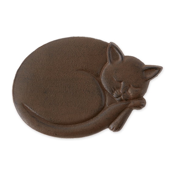 Multi-Color Sleeping Curled Cat Stepping Stone 11x7.5x.5 and weighs 3.3 lbs