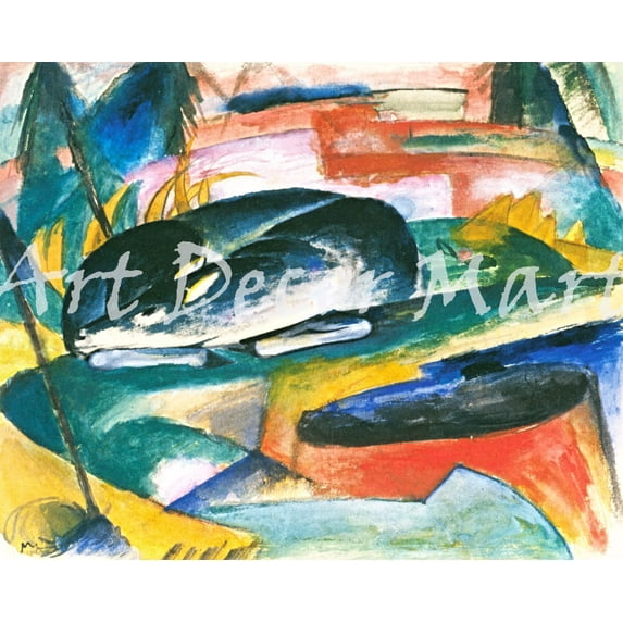 Sleeping Deer-Marc - CANVAS OR FINE PRINT WALL ART