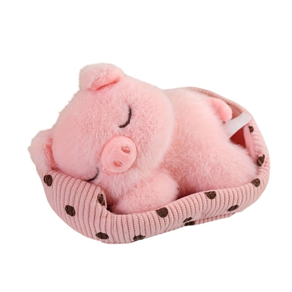 Sleeping Dog Cat in Pet Bed Doll Toy, Simulation Plush Cat Dog Animal Toy with Pet Bed Decor for Offices Desktop