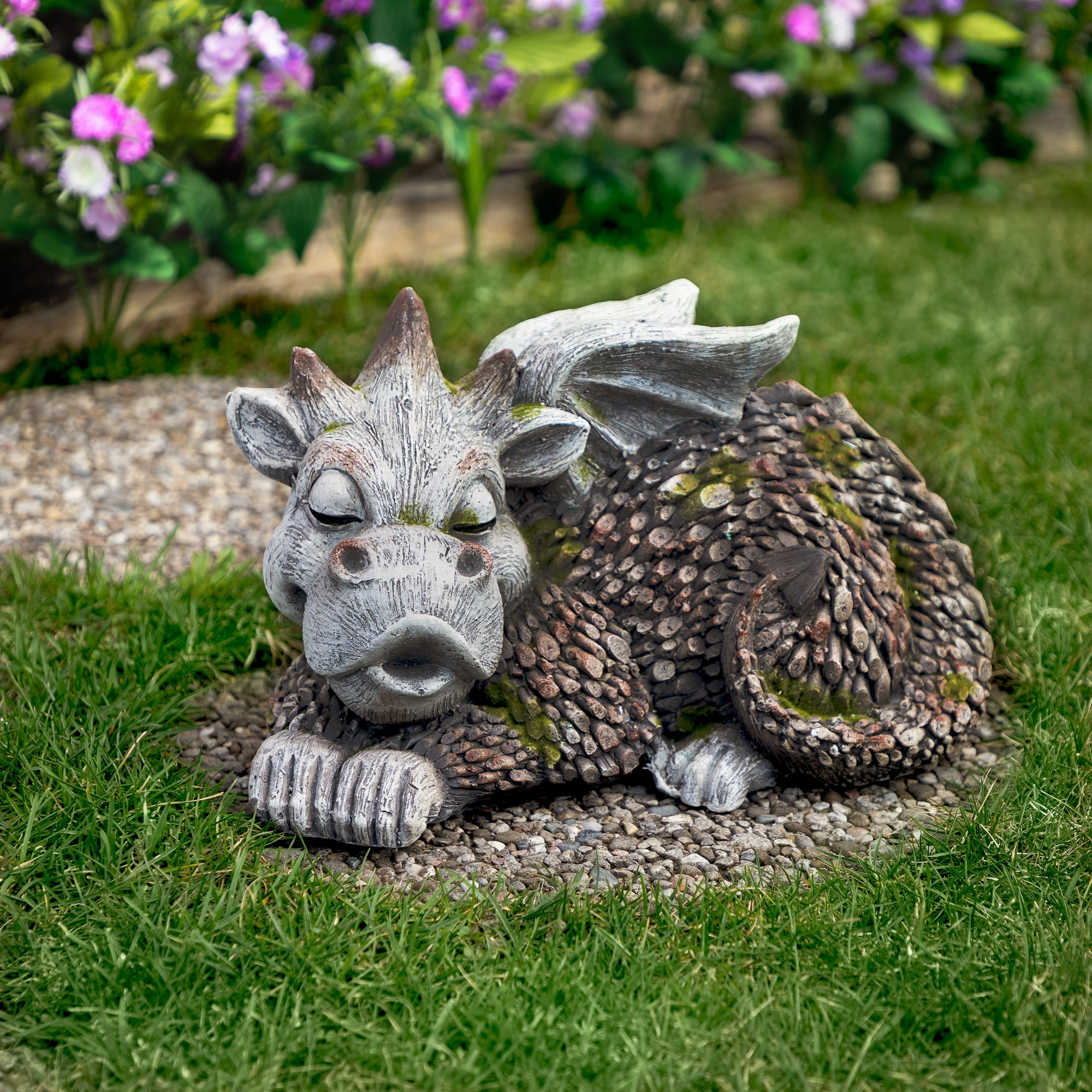 Northlight Sleeping Dragon Outdoor Garden Statue - 14.25"