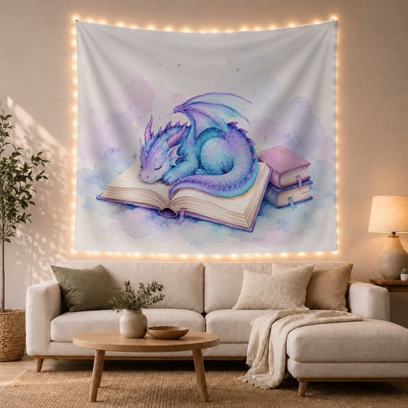 Sleeping Dragon on Open Book Tapestry