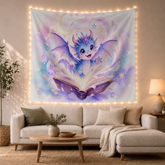 Sleeping Dragon on Open Book Tapestry