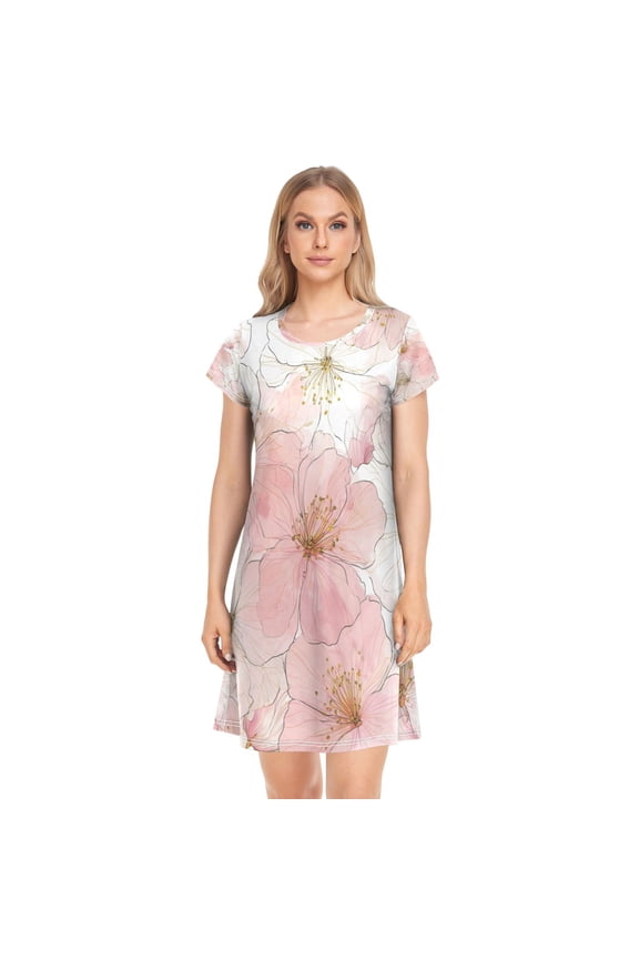 Sleeping Dress Women's Nightgowns & Sleepshirts Nightgowns for Women Soft Fabric Easy to Put on and Take off S Lovely Beautiful Flower