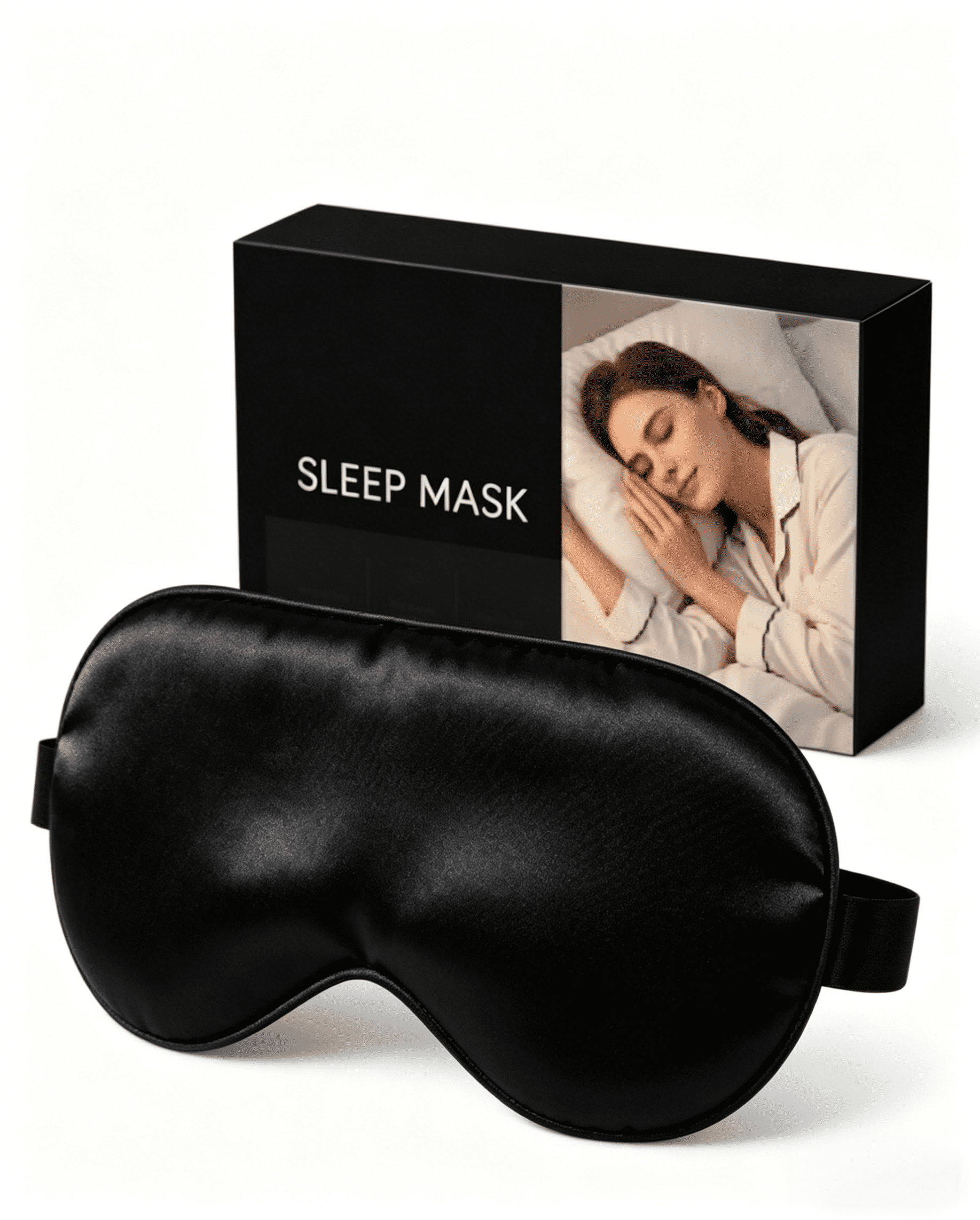 Sleeping Eye Blindfold, Satin Sleep Mask for Better Rest, Soft Light-Blocking Cover for Flights and Afternoon Naps, Black