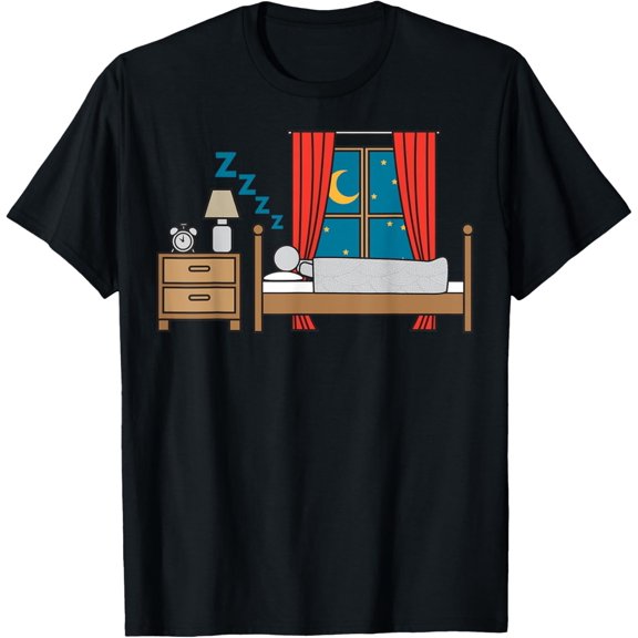 Sleeping Figure With Moon Peaceful Bedtime Scene T-Shirt men and women can wear, black, white, gifts