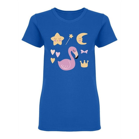 Sleeping Flamingo Shaped T-Shirt Women -Image by Shutterstock, Female Large