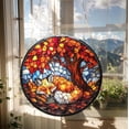thumbnail image 1 of Sleeping Fox Faux Stained Glass Stained Glass Suncatcher, Faux Stained Glass Window Hanging, Autumn Tree Leaf Decor, Cozy Nature Gift For Mom, 1 of 2