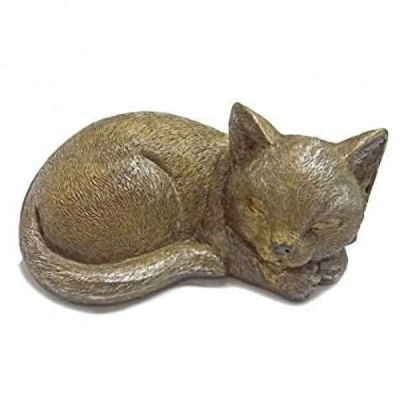 Roman Garden - Bronze Sleeping Cat Statue, 3.5H, Collection, Resin and Stone, Decorative, Gift, Home Outdoor Decor, Durable, Long Lasting