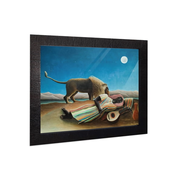 Sleeping Gypsy by Henri Rousseau, World Famous Wall Art Collection, Modern Decor, Framed Art Print, 11X14, 2432CH