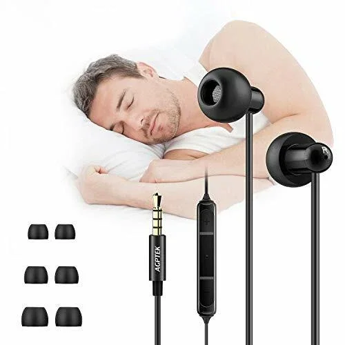 Sleeping Headphones In-Ear Soundproof Earplug Soft Earbuds With Mic Noise Isolat