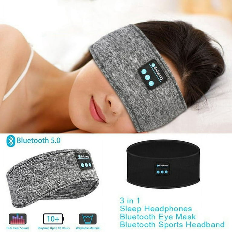 Sleeping Headphones Wireless Bluetooth Headband Headscarf Thin Comfortable  Music Phone Eye Mask for Side Sleeper Sports Earphone