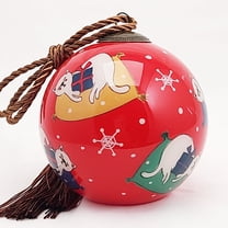 Sleeping Kittens Red -Inside Painted Glass Ornament with Premium Gift Box Handmade for Home or Office Perfect for Halloween, Thanksgiving, Christmas, Holidays