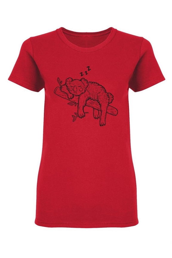 Sleeping Koala Design T-Shirt Women -Image by Shutterstock, Female x-Large
