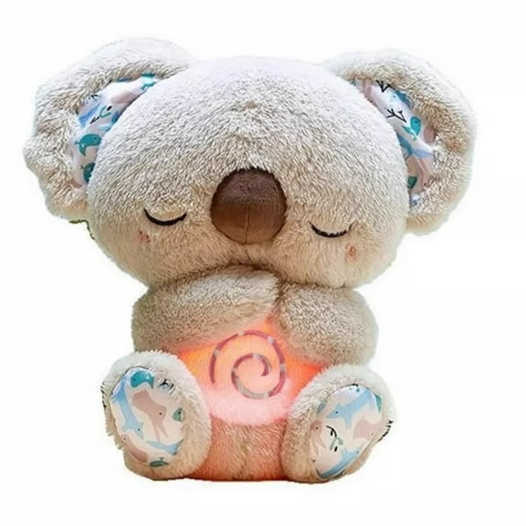 Sleeping Koala Plush Toy - Soothing Plush Koala with Sensory Details, Music and Lights, and Rhythmic Breathing Movements to Relieve Anxiety