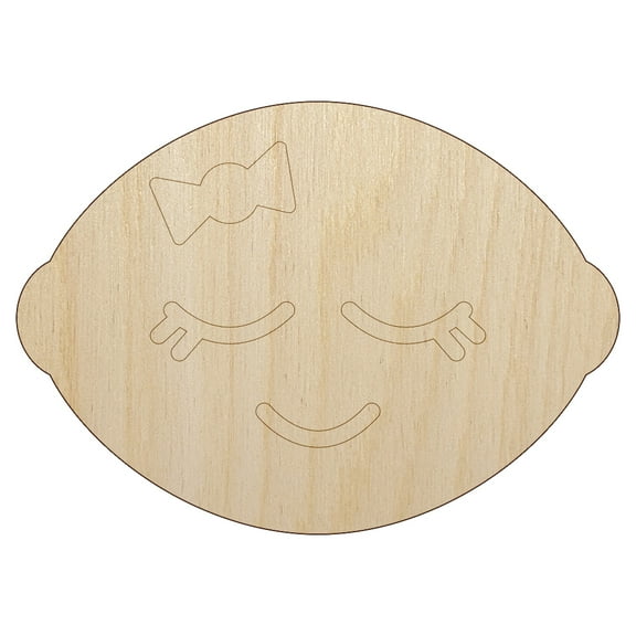 Sleeping Lemon Wood Shape Unfinished Piece Cutout Craft DIY Projects - 4.70 Inch Size - 1/4 Inch Thick