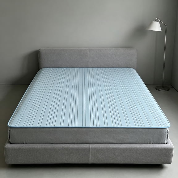 Sleeping Mat, Ice Silk Cooling Bed Pad Cool Touch Q-0.33, Breathable 4D Mesh 3-Layer Design, Washable Foldable Summer Mattress Cover 150×200cm