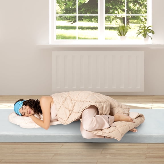 Sleeping Mat for Camping, 75" x 30" Portable Lightweight Sleeping Pad with Carry Bag, Grey