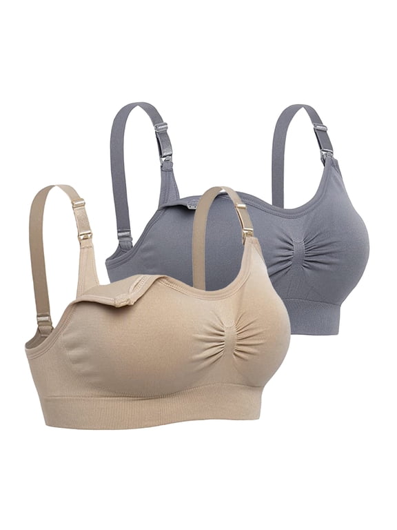 Sleeping Nursing Bras for Breastfeeding Wireless Maternity Bras Pregnancy Seamless Bralette Underwear Plus Size Womens Bras Multi-Pack, M-4XL