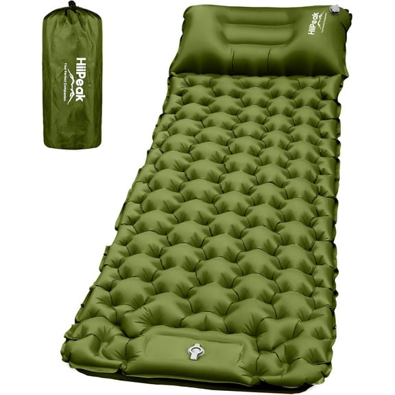 Sleeping Pad for Camping- Ultralight Inflatable Mat with Built-in Foot Pump & Pillow, Upgraded Compact Camping Air Mattress Tent, Backpacking, Hiking