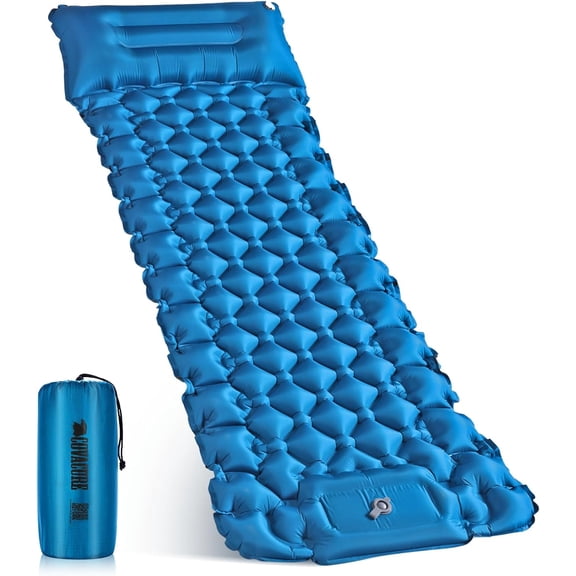 Sleeping Pad for Camping - Ultralight Self-Inflating Camping Pad Mat with Built-in Foot Pump, Durable & Waterproof Air Mattress for Hiking