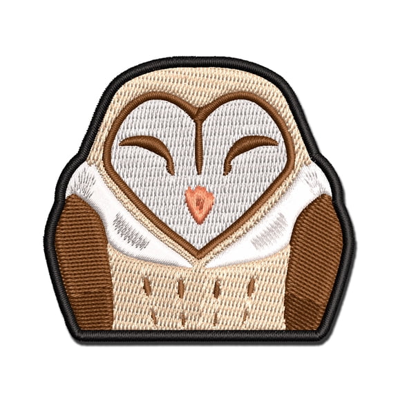 Sleeping Pocket Barn Owl Applique Multi-Color Embroidered Hook & Loop Patch - 2.5 Inch Small
