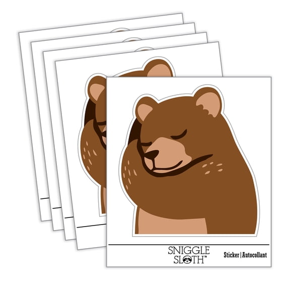 Sleeping Pocket Bear Car Window Bumper Water Bottle Phone Tablet Laptop Waterproof Vinyl Decal Sticker Set 5-Pack - Gloss Finish - 2.0"