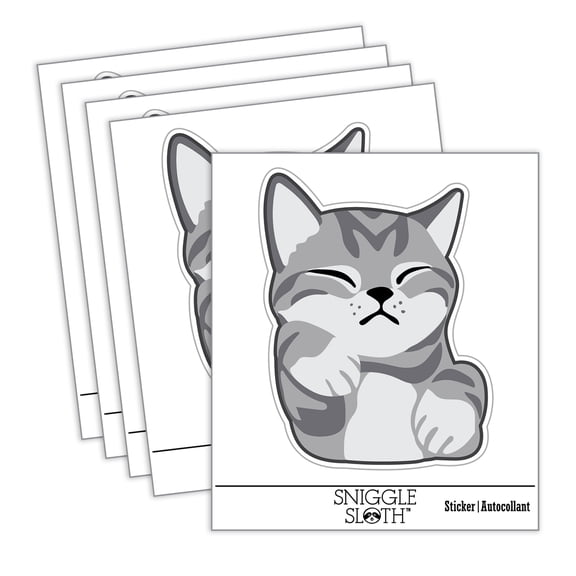 Sleeping Pocket Kitten Cat Car Window Bumper Water Bottle Phone Tablet Laptop Waterproof Vinyl Decal Sticker Set 5-Pack - Gloss Finish - 4.0"