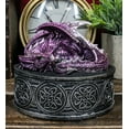 thumbnail image 1 of Sleeping Purple Dragon Oval Trinket Jewelry Box Figurine With Celtic Knotwork, 1 of 10
